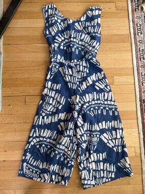 Corey Lynn Calter ANTHROPOLOGIE in a Day Romper/Jumpsuit Blue White S